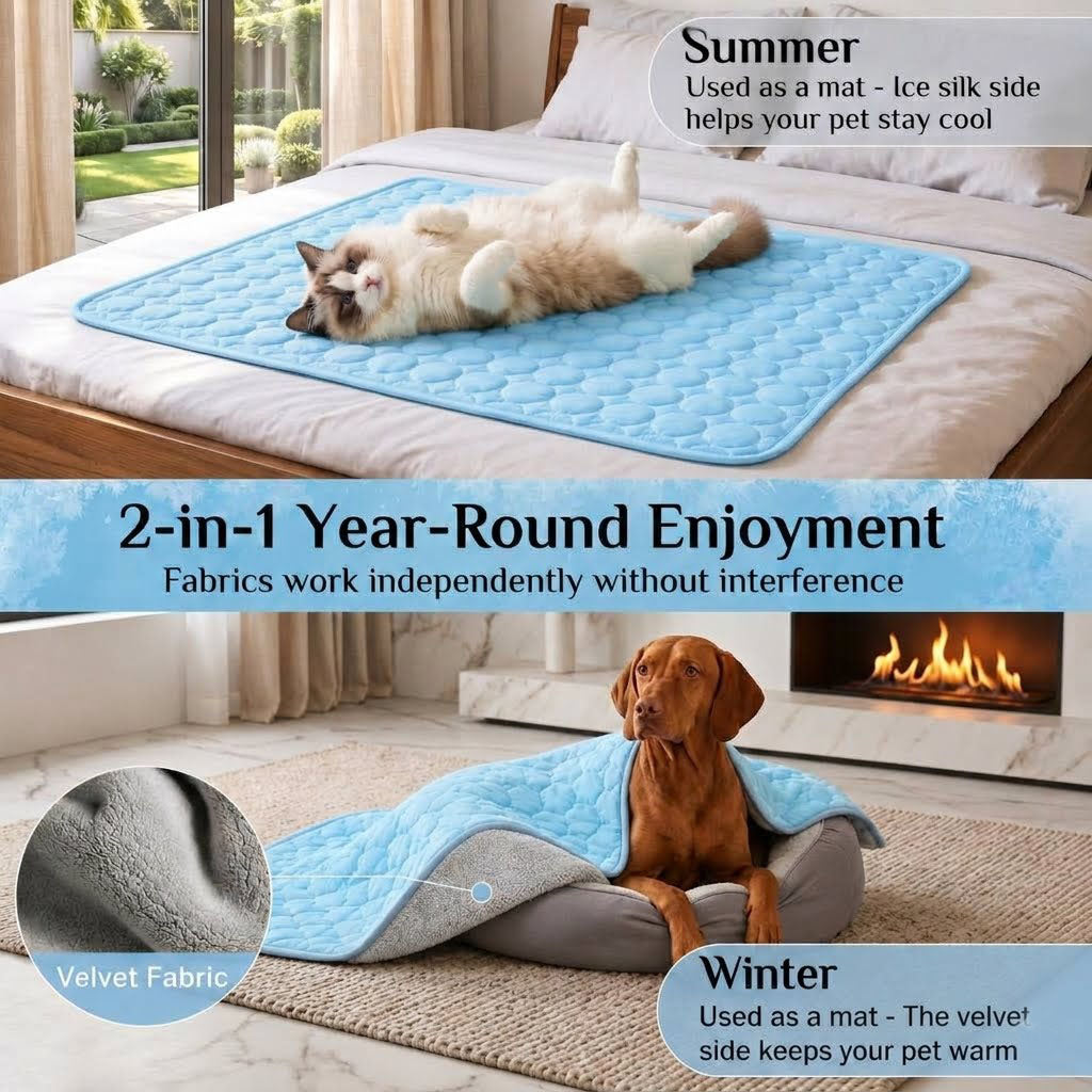 Ice Silk Summer Cooling Mat for Dogs & Cats