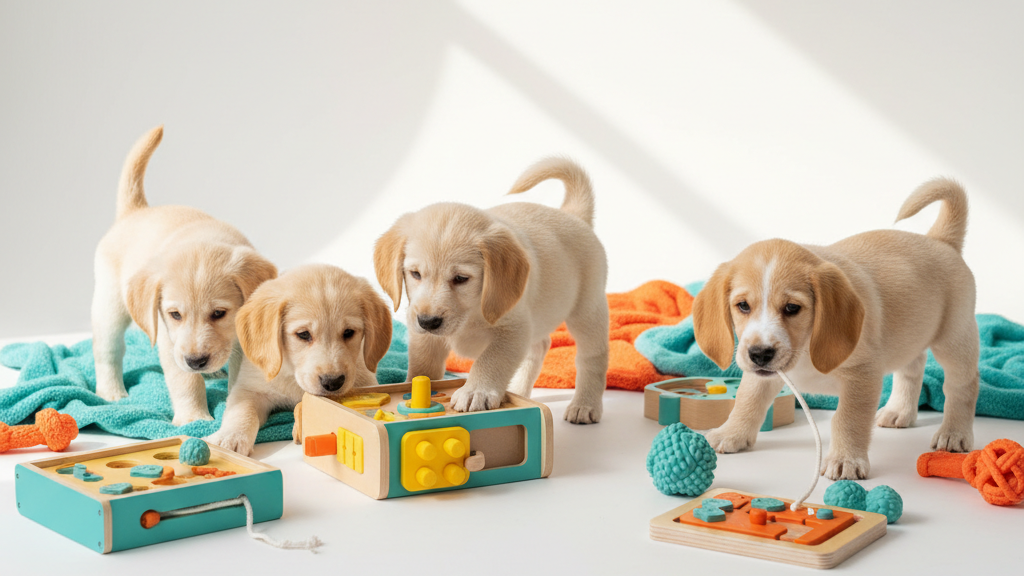 Puppies chơi đồ chơi